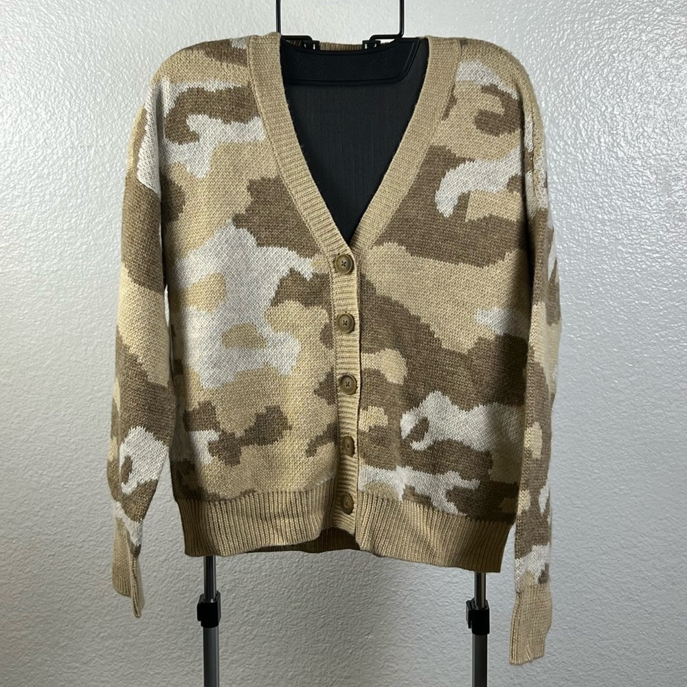 Lucky Brand Women’s Camouflage Knit Cardigan Size M